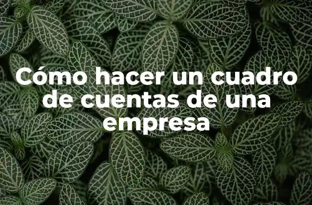 Cómo Hacer un Cuadro de Cuentas de una Empresa