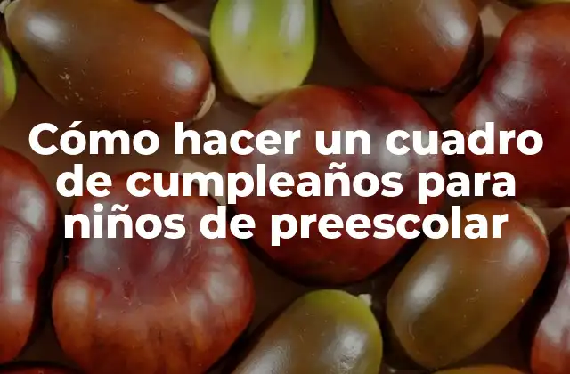 Cómo hacer un cuadro de cumpleaños para niños de preescolar