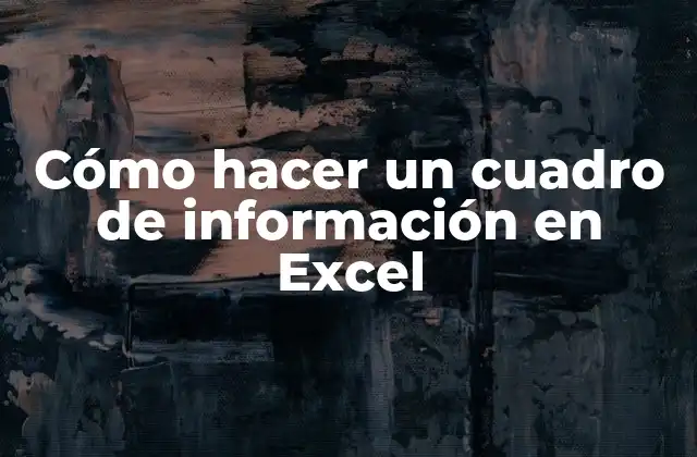 Cómo Hacer un Cuadro de Información en Excel