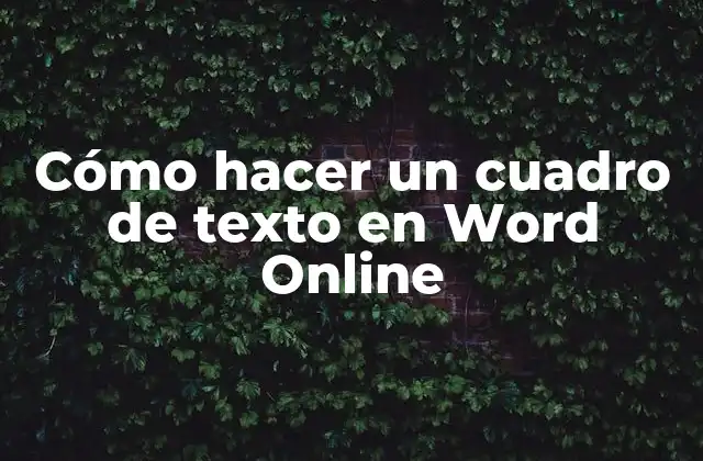 Cómo Hacer un Cuadro de Texto en Word Online