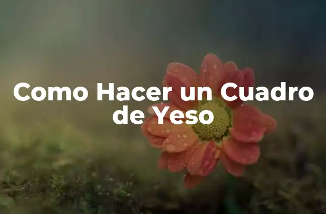Como Hacer un Cuadro de Yeso