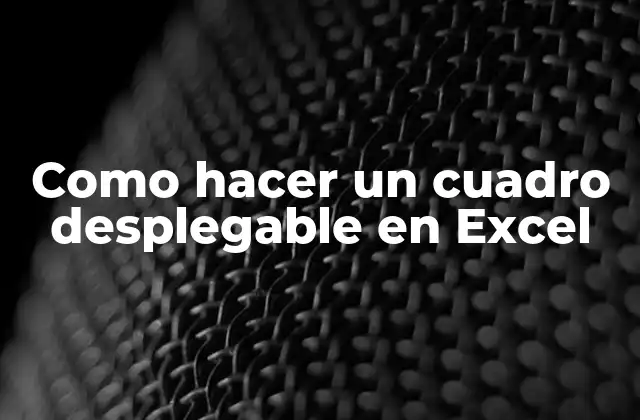 Como Hacer un Cuadro Desplegable en Excel