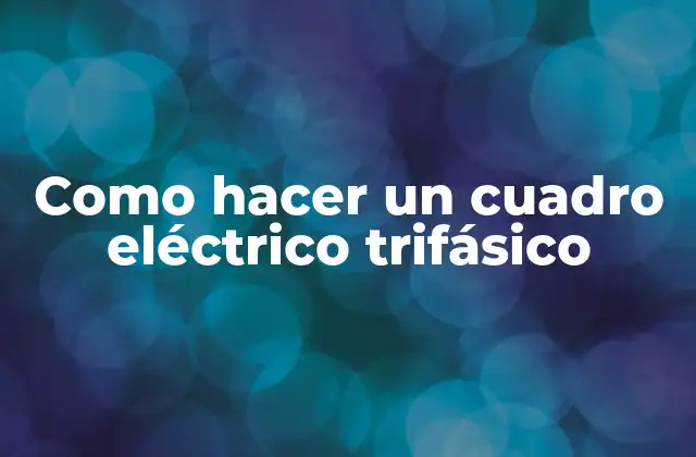 Como Hacer un Cuadro Eléctrico Trifásico