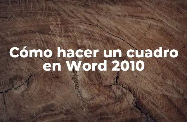 Cómo Hacer un Cuadro en Word 2010