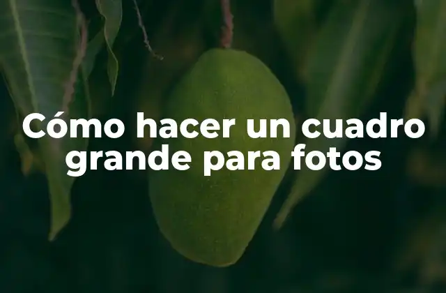 Cómo Hacer un Cuadro Grande para Fotos