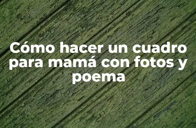 Cómo Hacer un Cuadro para Mamá con Fotos y Poema