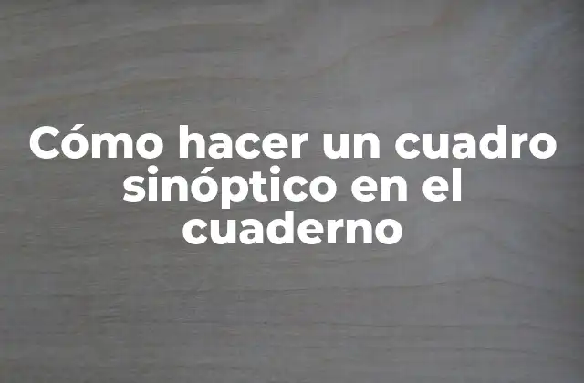 Cómo Hacer un Cuadro Sinóptico en el Cuaderno
