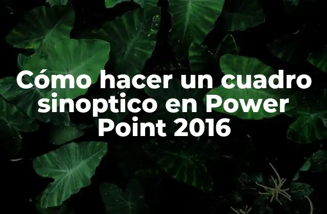 Cómo Hacer un Cuadro Sinoptico en Power Point 2016