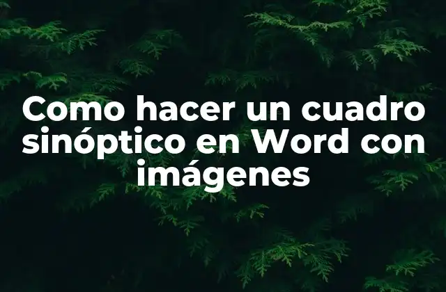 Como Hacer un Cuadro Sinóptico en Word con Imágenes