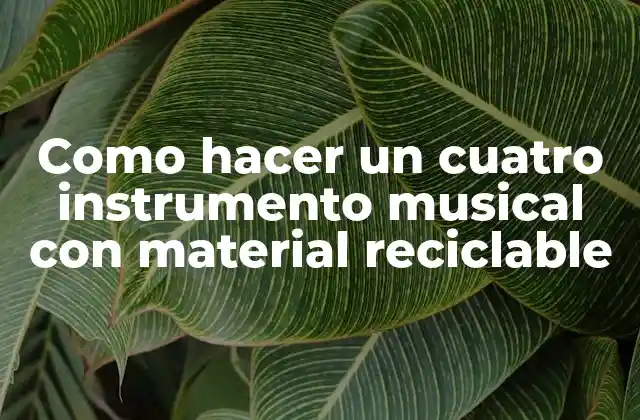 Como Hacer un Cuatro Instrumento Musical con Material Reciclable