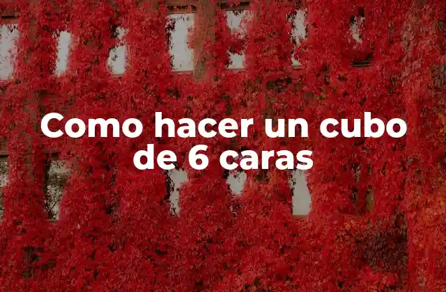 Como Hacer un Cubo de 6 Caras