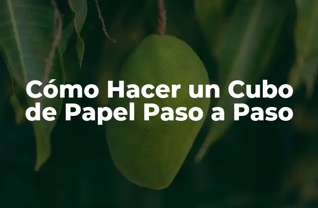 Cómo Hacer un Cubo de Papel Paso a Paso