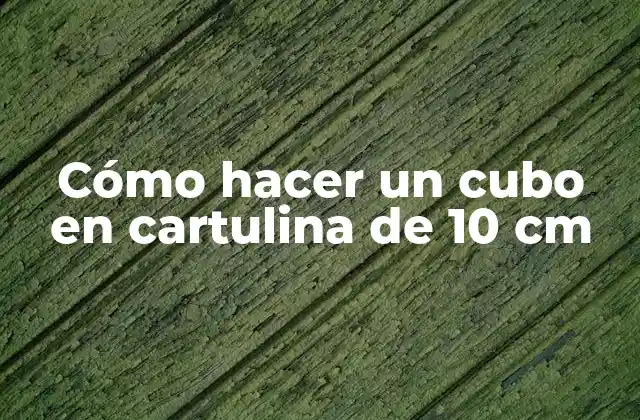 Cómo Hacer un Cubo en Cartulina de 10 Cm