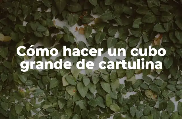 Cómo Hacer un Cubo Grande de Cartulina