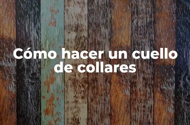 Cómo Hacer un Cuello de Collares
