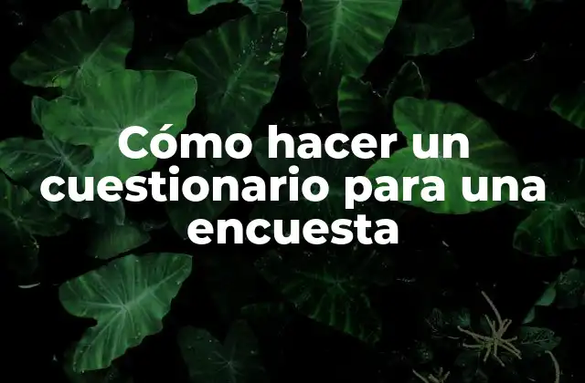 Cómo Hacer un Cuestionario para una Encuesta