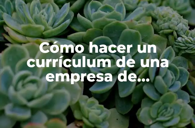 Cómo Hacer un Currículum de una Empresa de Construcción