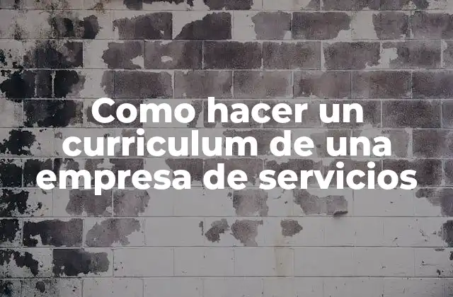 Como Hacer un Curriculum de una Empresa de Servicios