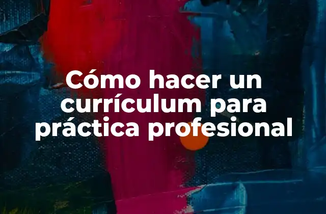 Cómo Hacer un Currículum para Práctica Profesional