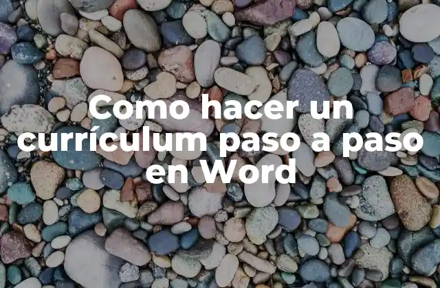 Como Hacer un Currículum Paso a Paso en Word 2 Currículum en Word
