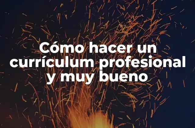 Cómo Hacer un Currículum Profesional y Muy Bueno 2 Cómo hacer un currículum profesional y muy bueno