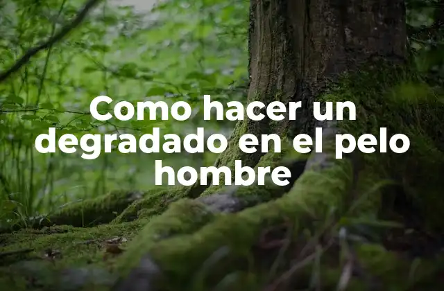 Como Hacer un Degradado en el Pelo Hombre