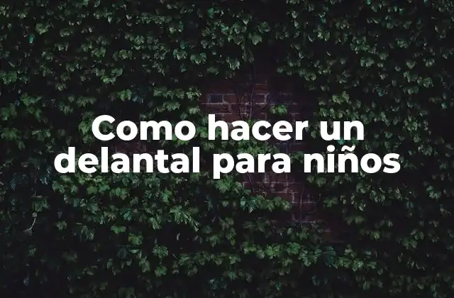 Como Hacer un Delantal para Niños