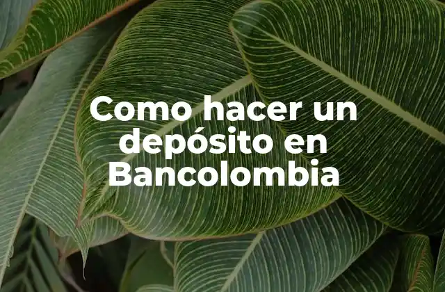 Como Hacer un Depósito en Bancolombia