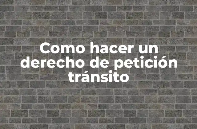 Como Hacer un Derecho de Petición Tránsito
