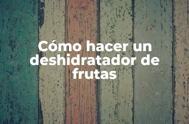 Cómo Hacer un Deshidratador de Frutas