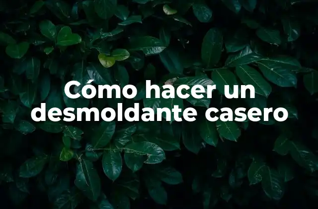 Cómo Hacer un Desmoldante Casero