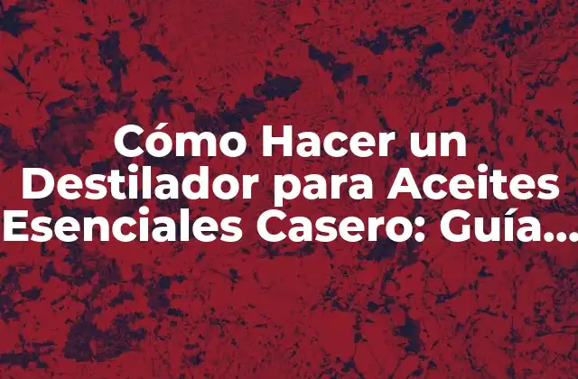 Cómo Hacer un Destilador para Aceites Esenciales Casero: Guía Completa
