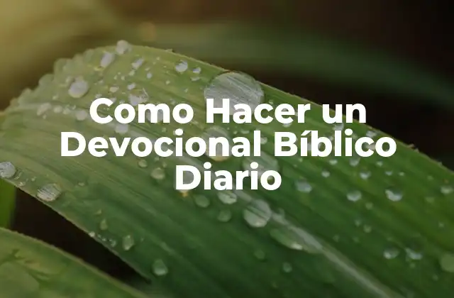 Como Hacer un Devocional Bíblico Diario