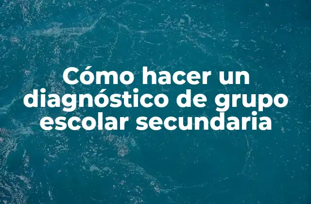 Cómo Hacer un Diagnóstico de Grupo Escolar Secundaria