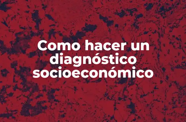 Como Hacer un Diagnóstico Socioeconómico