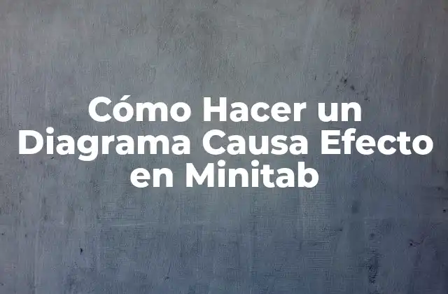 Qué es un Diagrama Causa Efecto en Minitab