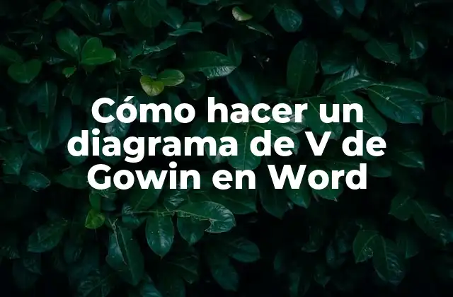 Cómo Hacer un Diagrama de V de Gowin en Word