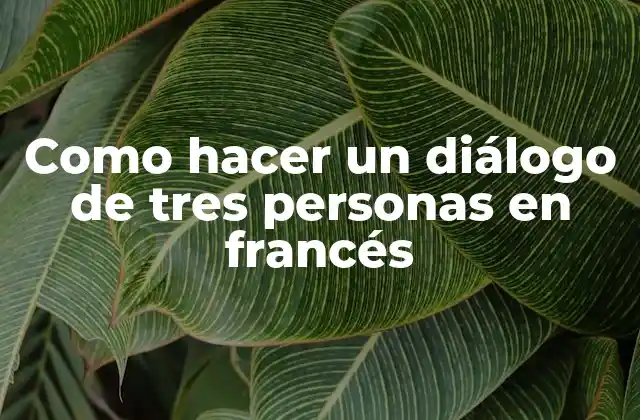 Como Hacer un Diálogo de Tres Personas en Francés