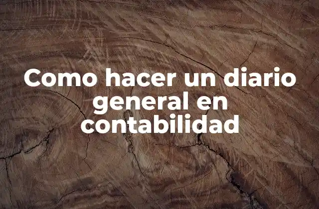 Como Hacer un Diario General en Contabilidad