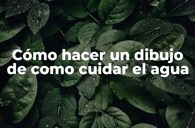 Cómo Hacer un Dibujo de como Cuidar el Agua