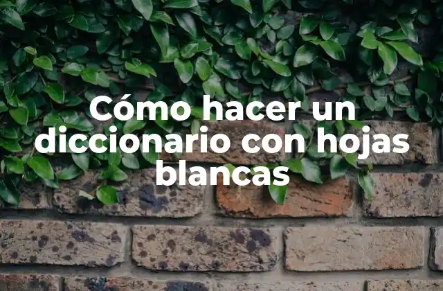Cómo Hacer un Diccionario con Hojas Blancas