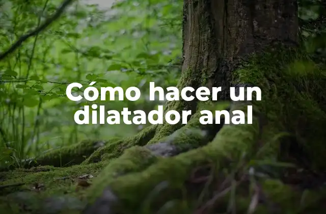 Cómo Hacer un Dilatador Anal