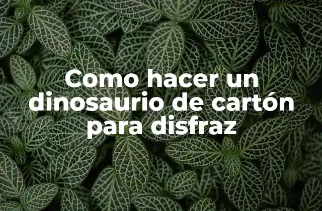 Como Hacer un Dinosaurio de Cartón para Disfraz