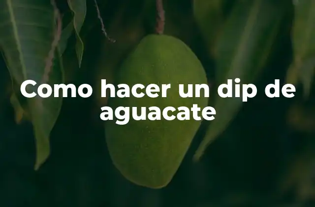 Como Hacer un Dip de Aguacate