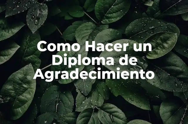 Como Hacer un Diploma de Agradecimiento