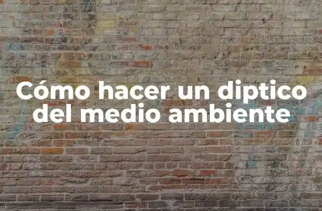 Cómo Hacer un Diptico Del Medio Ambiente