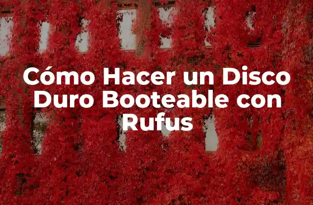 Cómo Hacer un Disco Duro Booteable con Rufus