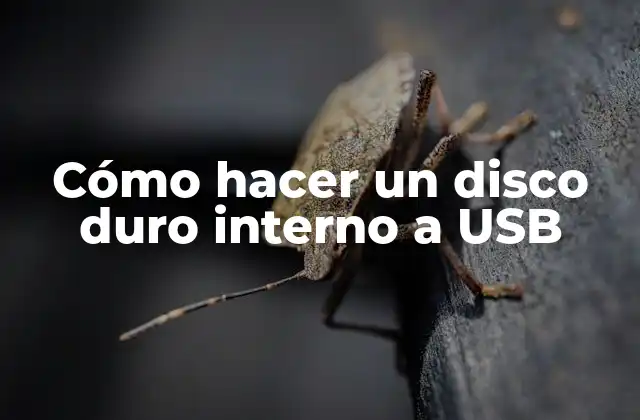 Cómo Hacer un Disco Duro Interno a Usb