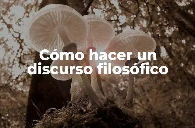 Cómo Hacer un Discurso Filosófico