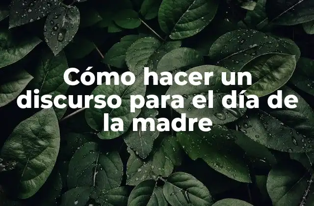 Cómo Hacer un Discurso para el Día de la Madre